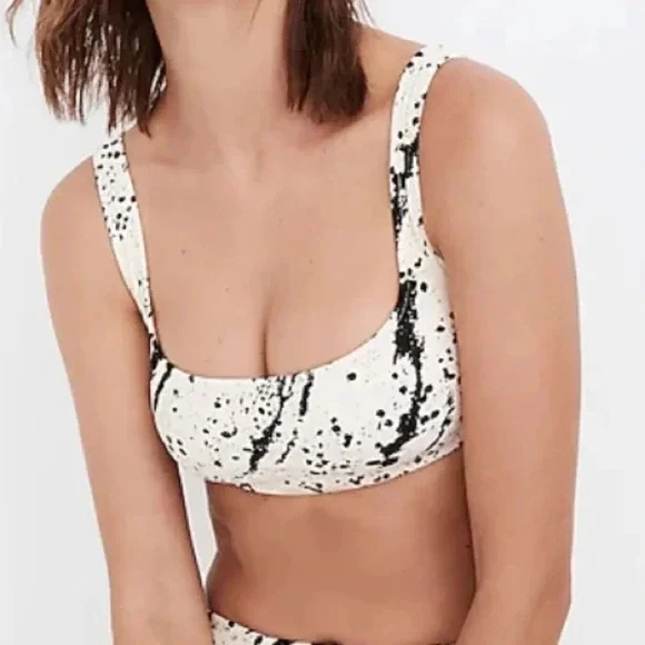 Madewell Second Wave Balconette Bikini Top Swimsuit Speckled Tiger 2XL XXL New! - Picture 3 of 14